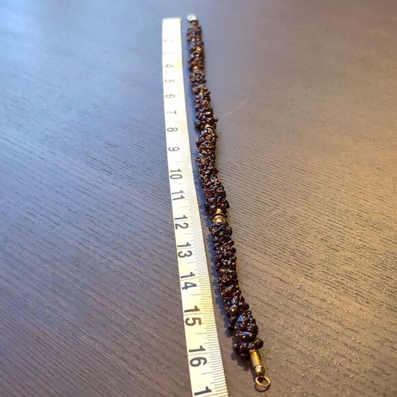 Vintage Semi precious mineral multi strand burg necklace genuine natural garnet - Picture 11 of 11
